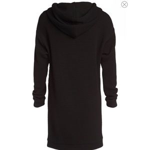 Maje black hoodie sweatshirt pullover side pockets textured size 2 small